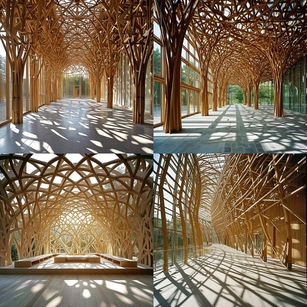 Shigeru Ban style, Midjourney V6, render 1 of 4