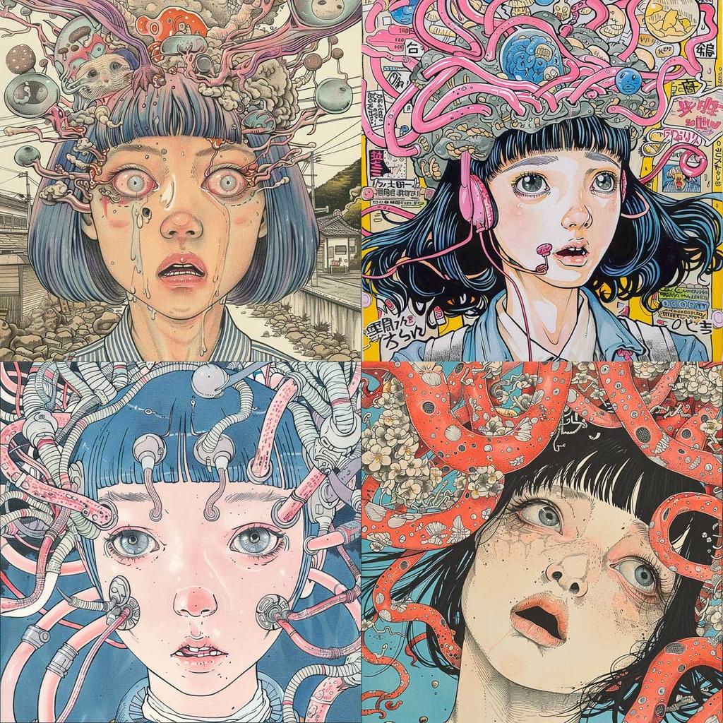 Shintaro Kago style, Midjourney V6, render 1 of 4