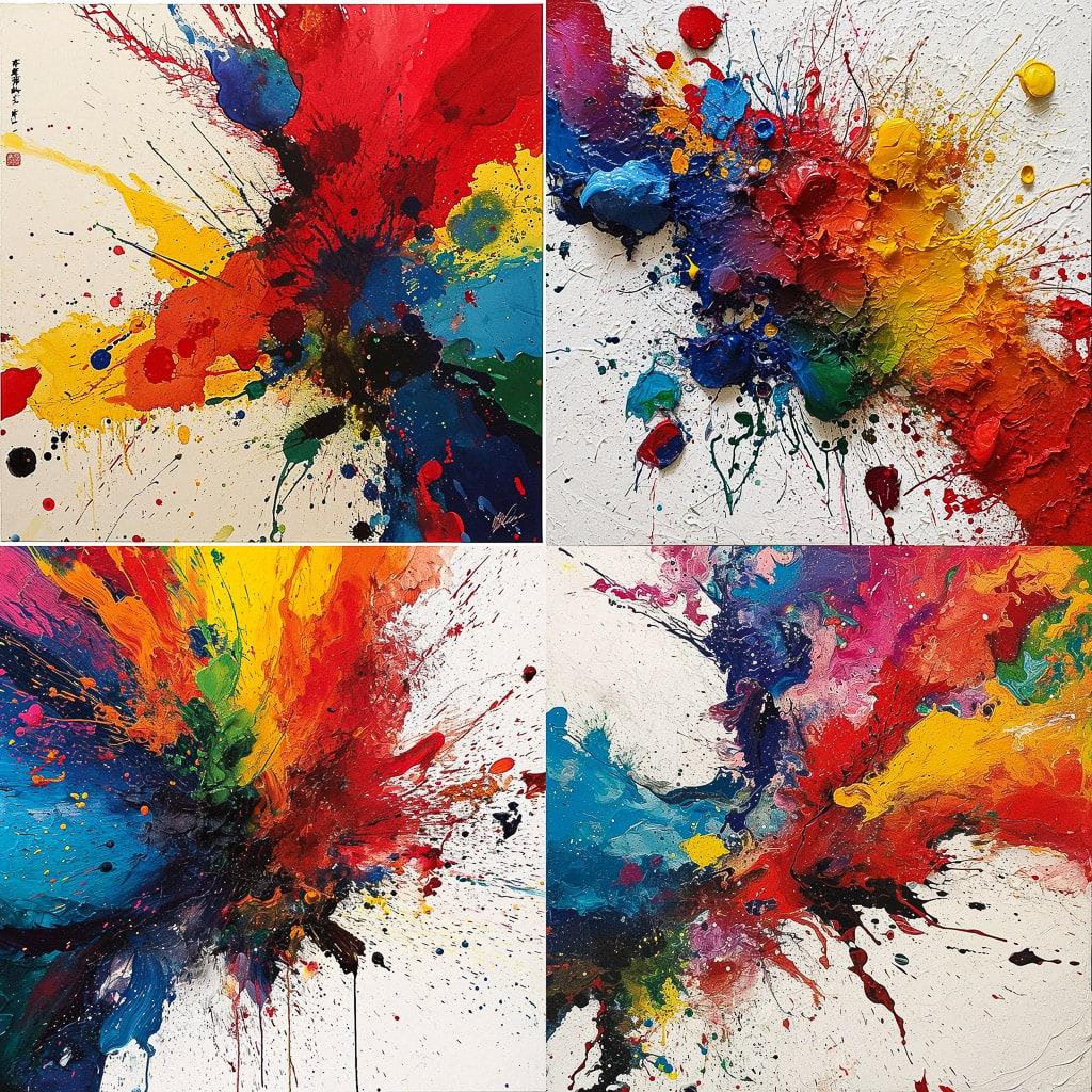 Shozo Shimamoto style, Midjourney V6, render 1 of 4