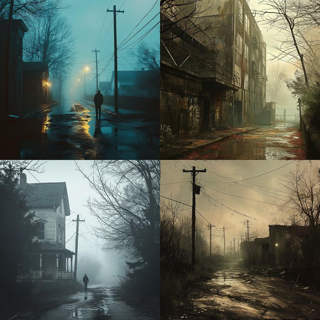 Silent Hill style, Midjourney V6, render 1 of 4