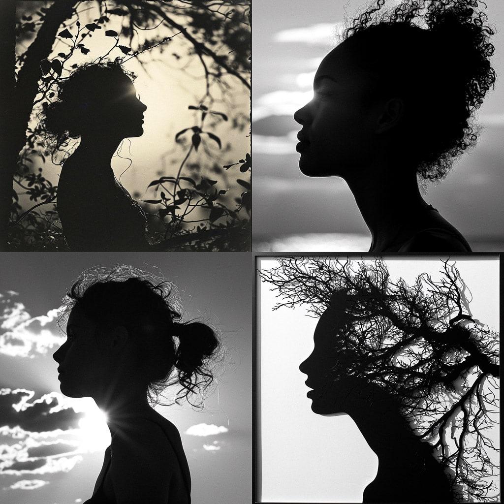 Silhouette style, Midjourney V6, render 1 of 4