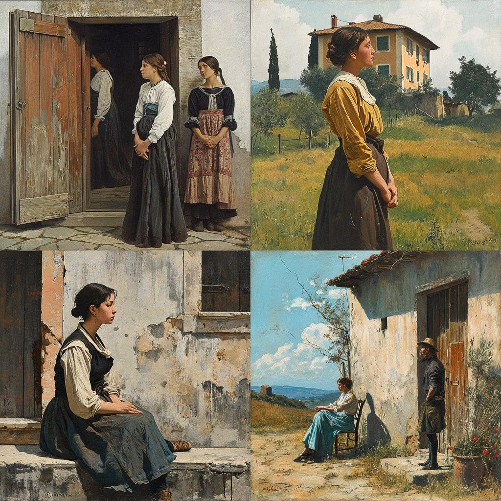 Silvestro Lega style, Midjourney V6, render 1 of 4