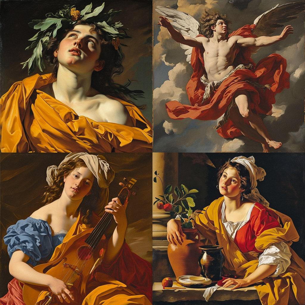 Simon Vouet style, Midjourney V6, render 1 of 4