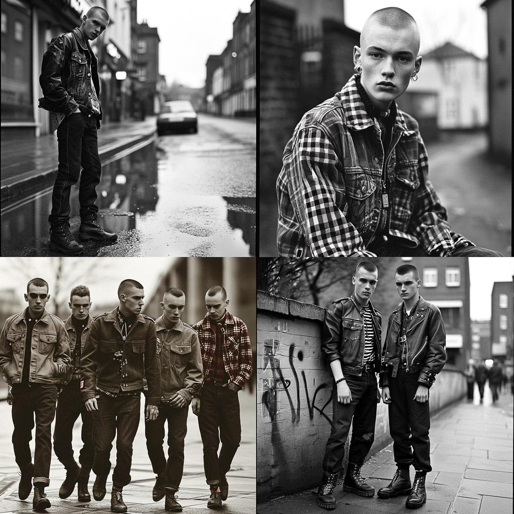 Skinhead fashion style, Midjourney V6, render 1 of 4