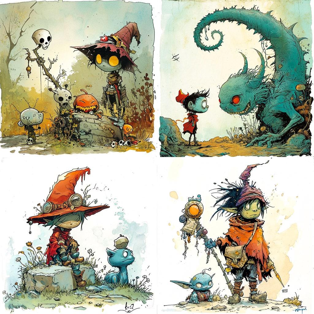 Skottie Young style, Midjourney V6, render 1 of 4