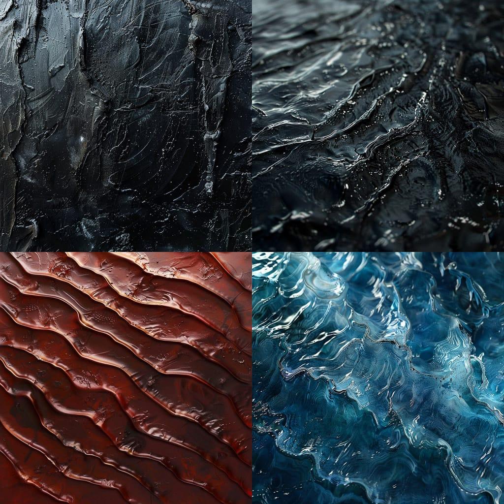 Slick texture style, Midjourney V6, render 1 of 4