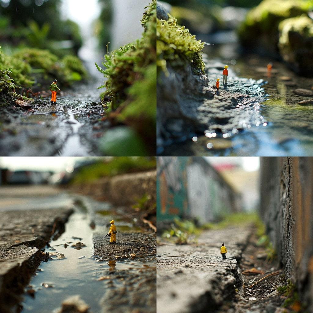 Slinkachu style, Midjourney V6, render 1 of 4