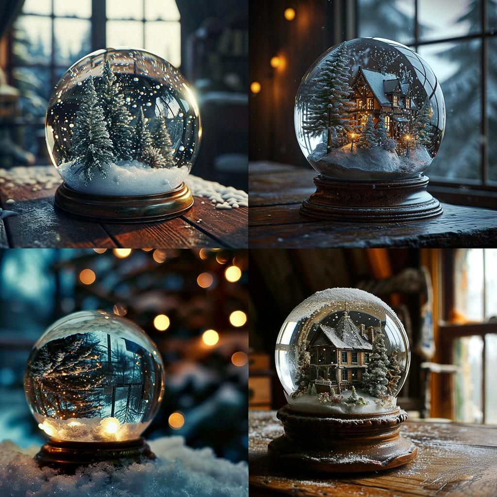Snowglobe style, Midjourney V6, render 1 of 4
