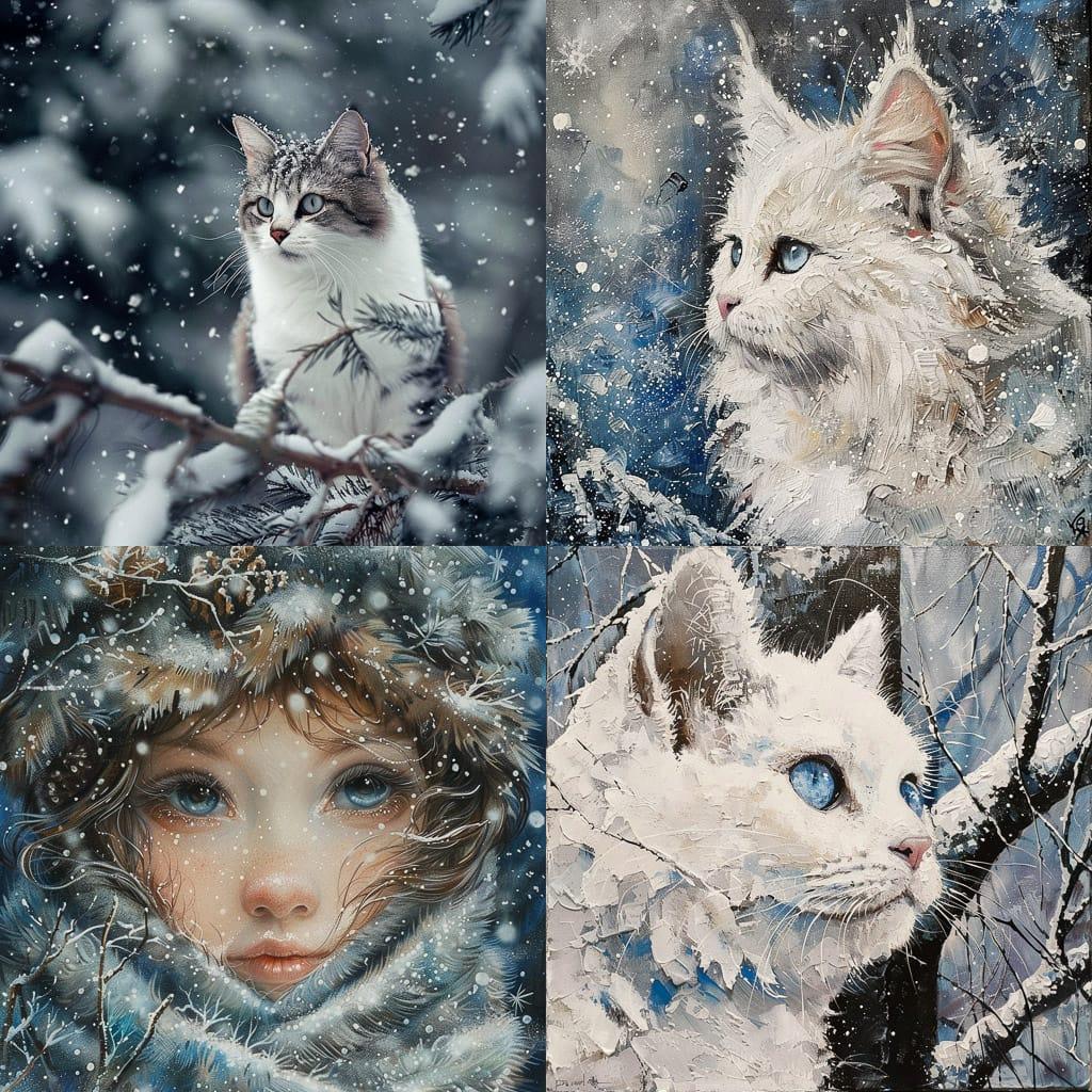Snowy style, Midjourney V6, render 1 of 4