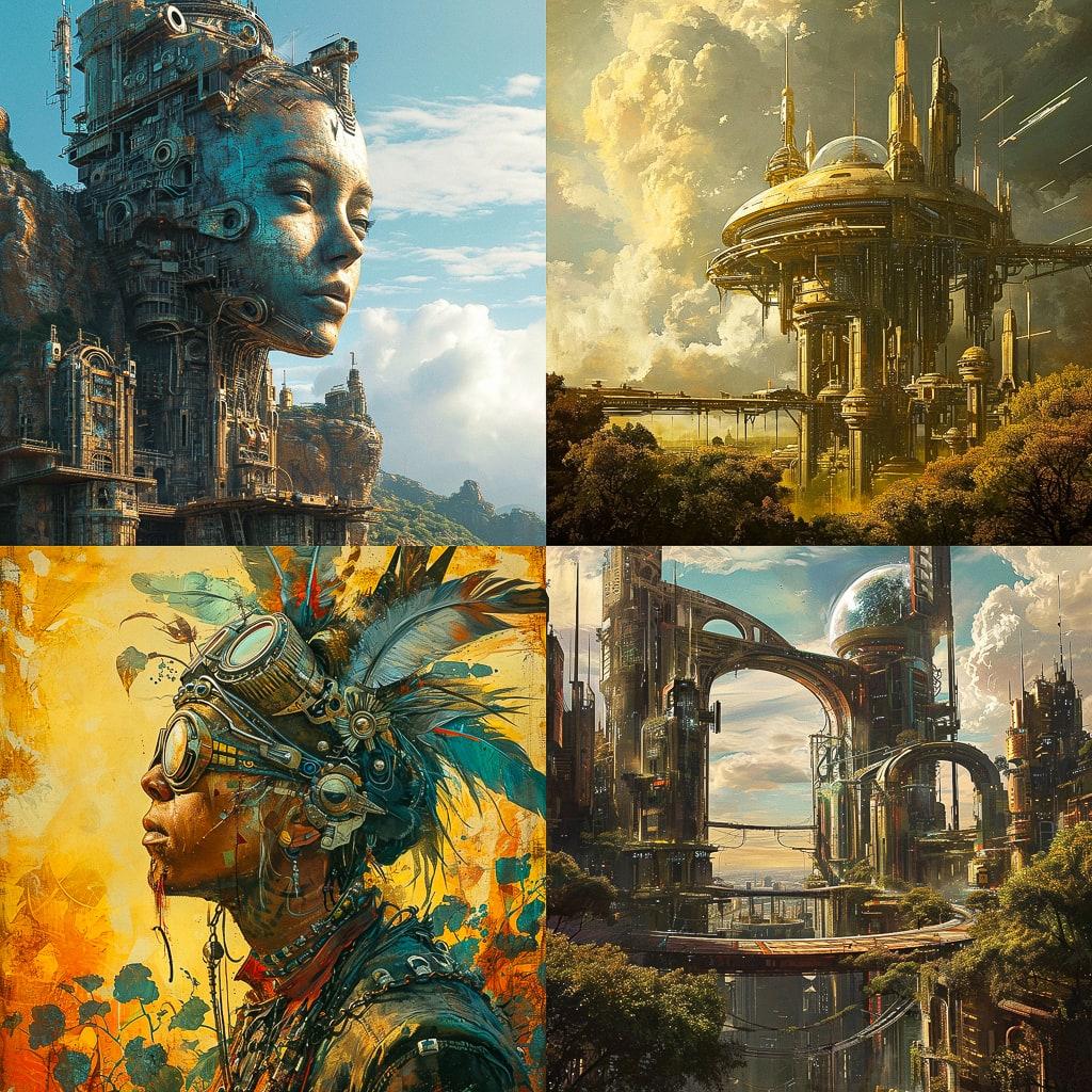 Solarpunk style, Midjourney V6, render 1 of 4
