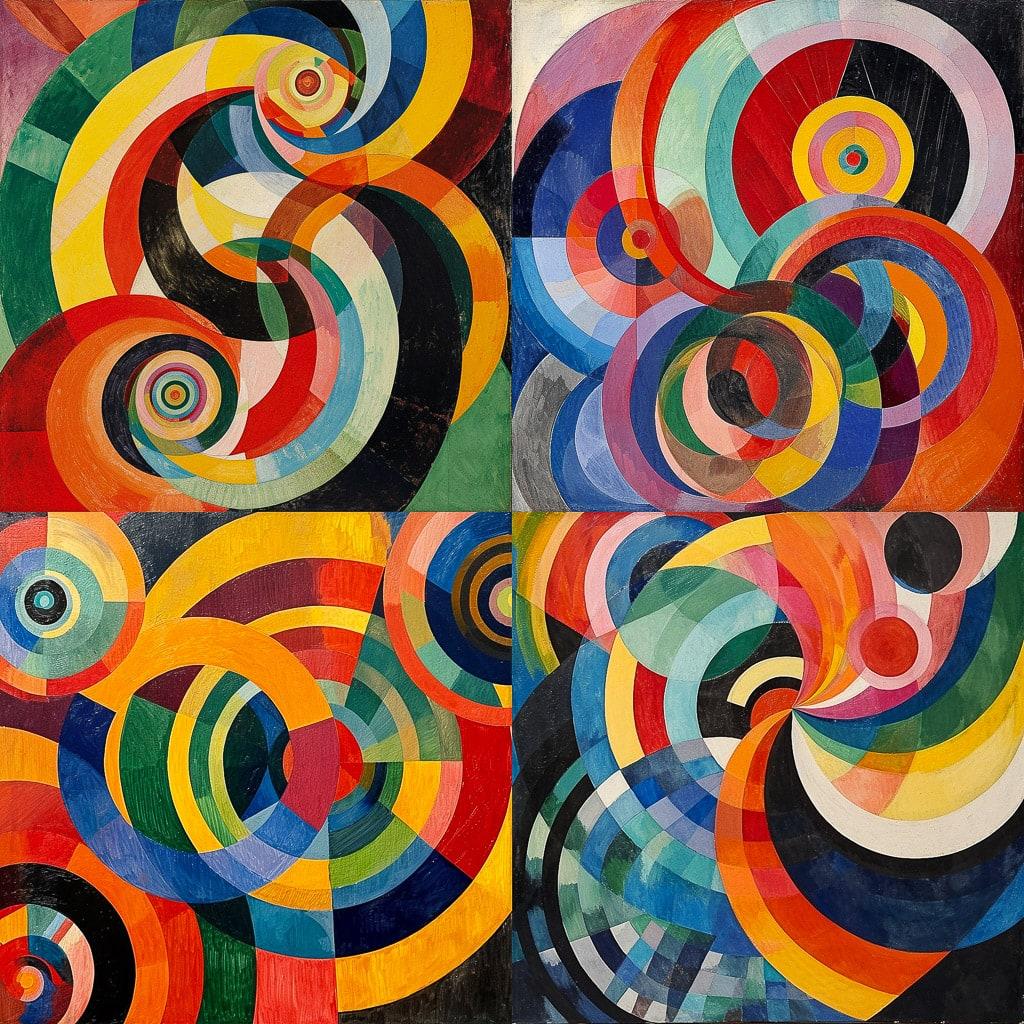 Sonia Delaunay style, Midjourney V6, render 1 of 4