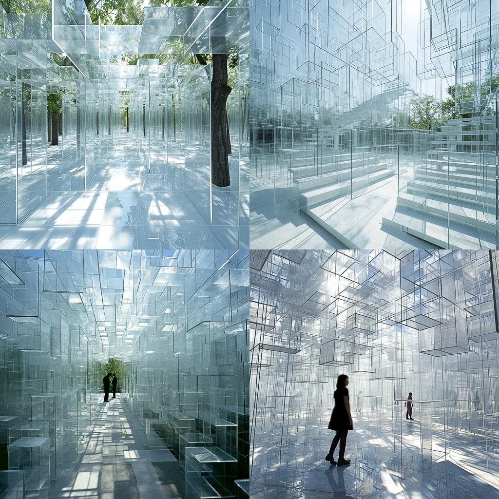 Sou Fujimoto style, Midjourney V6, render 1 of 4