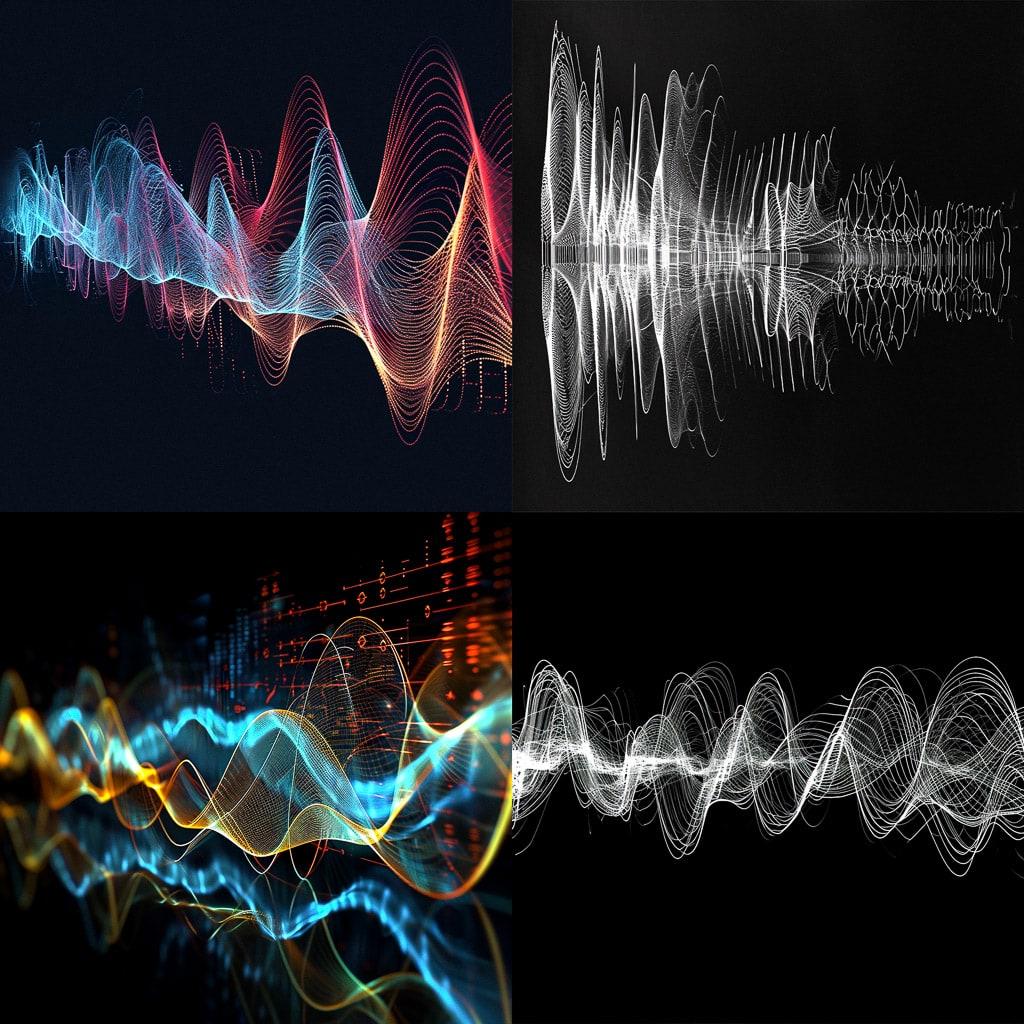 Sound wave diagram style, Midjourney V6, render 1 of 4