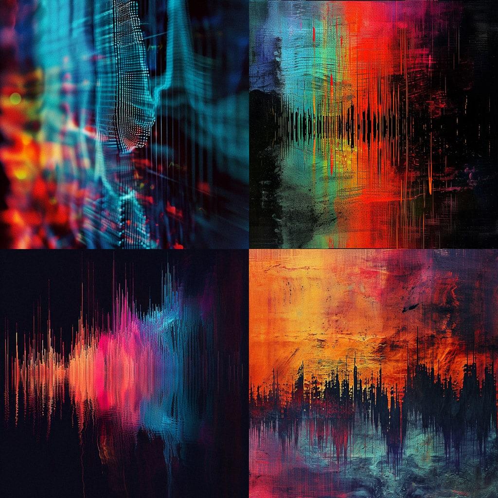 Spectrogram style, Midjourney V6, render 1 of 4