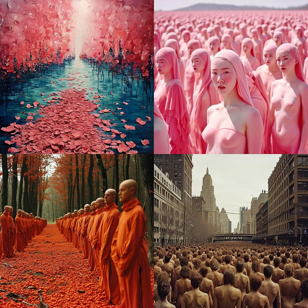 Spencer Tunick style, Midjourney V6, render 1 of 4