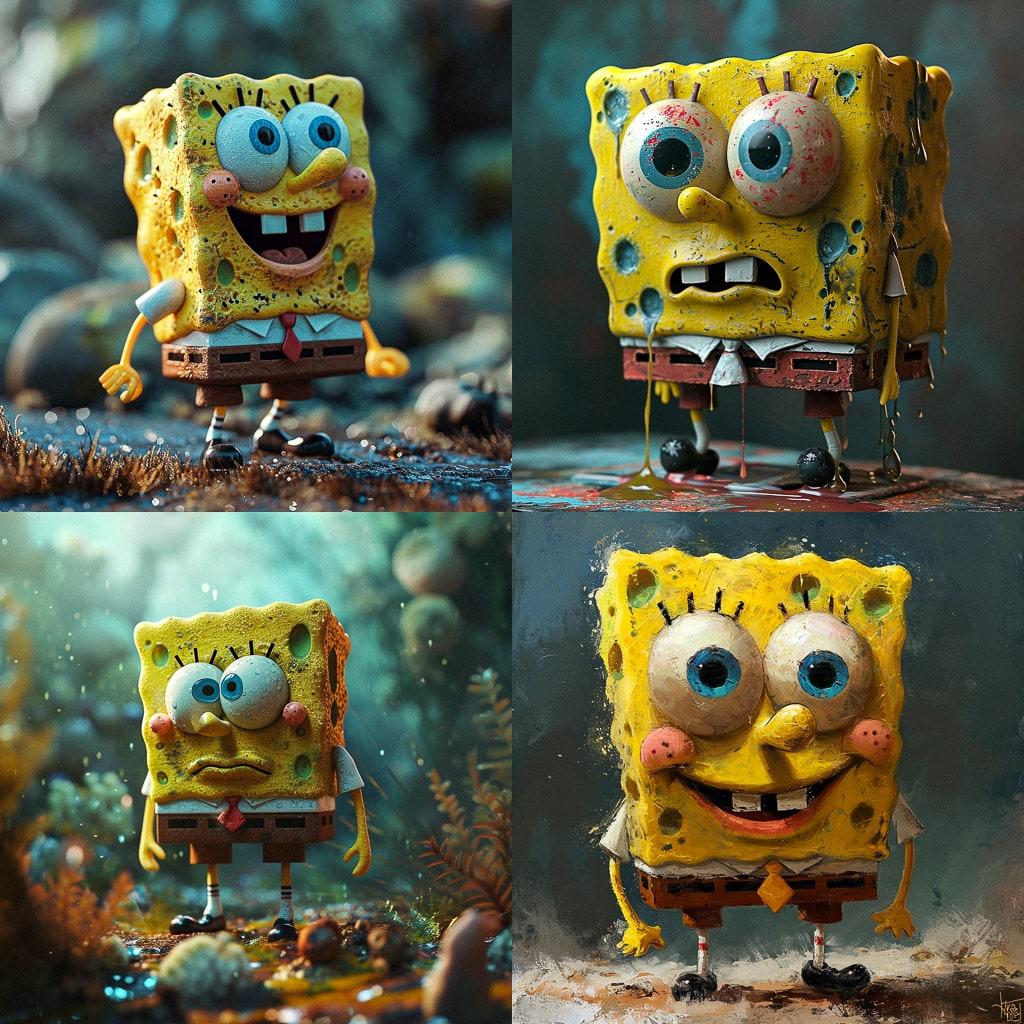 SpongeBob SquarePants style, Midjourney V6, render 1 of 4