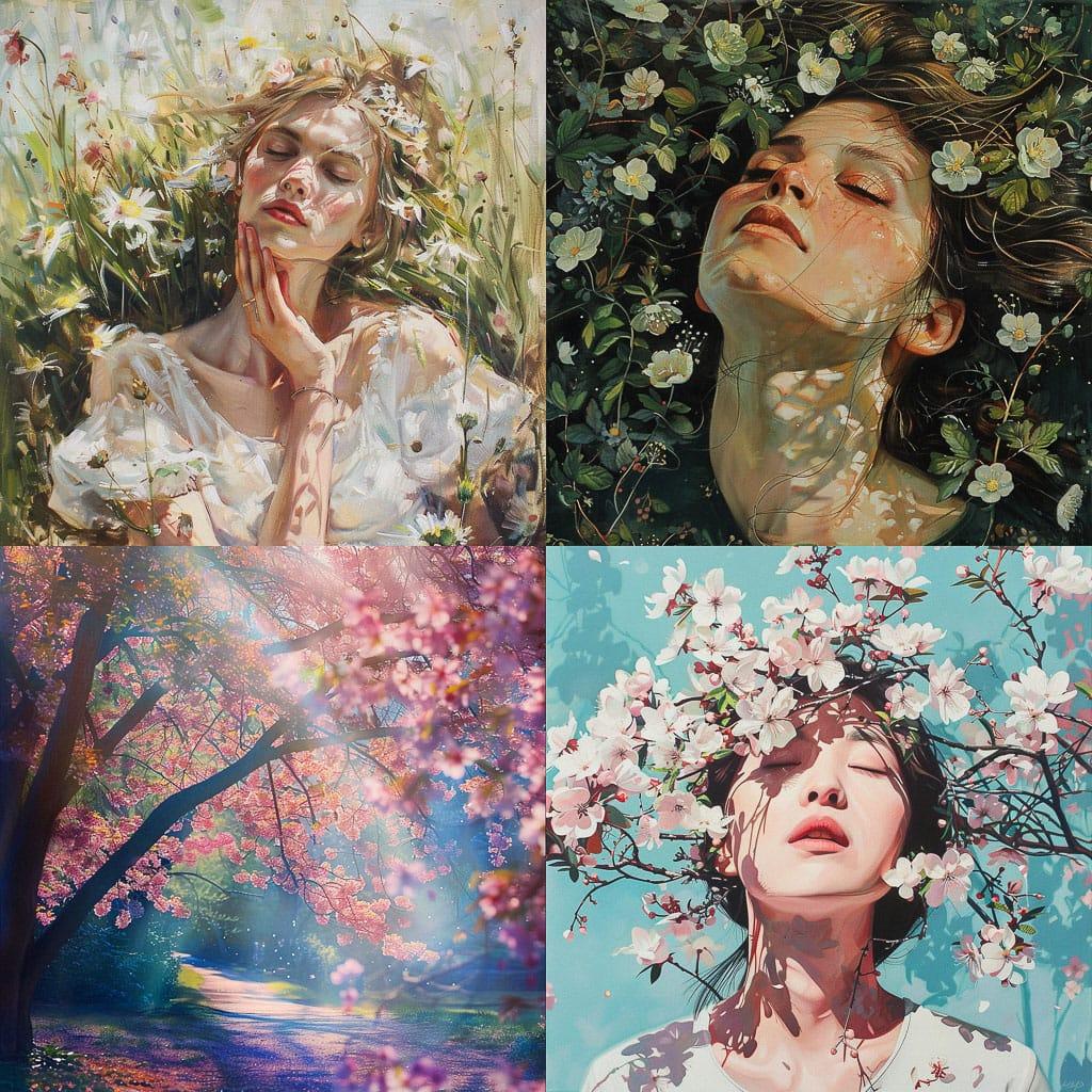 Spring style, Midjourney V6, render 1 of 4