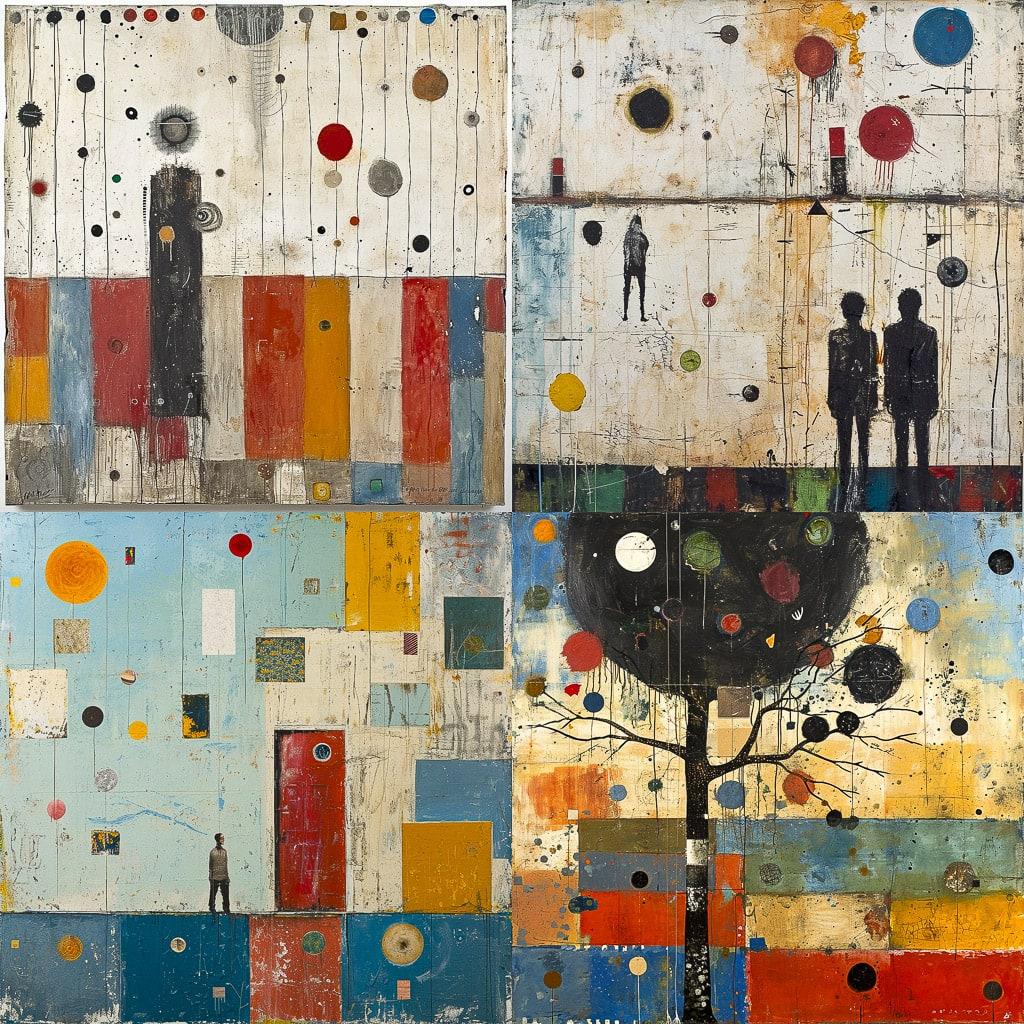 Squeak Carnwath style, Midjourney V6, render 1 of 4