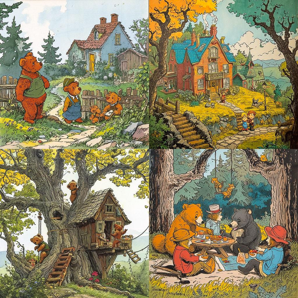 Stan Berenstain style, Midjourney V6, render 1 of 4