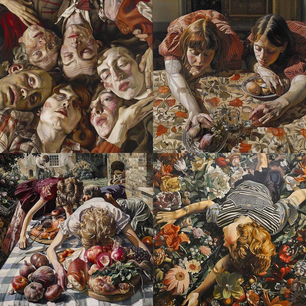 Stanley Spencer style, Midjourney V6, render 1 of 4