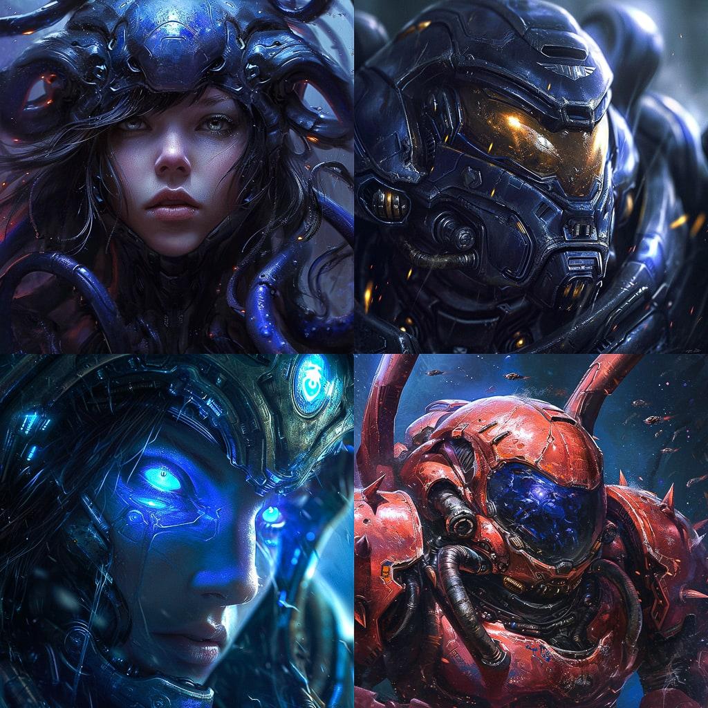 StarCraft style, Midjourney V6, render 1 of 4