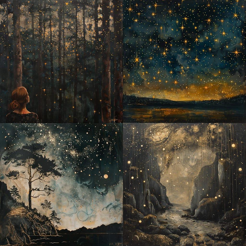 Starlit style, Midjourney V6, render 1 of 4