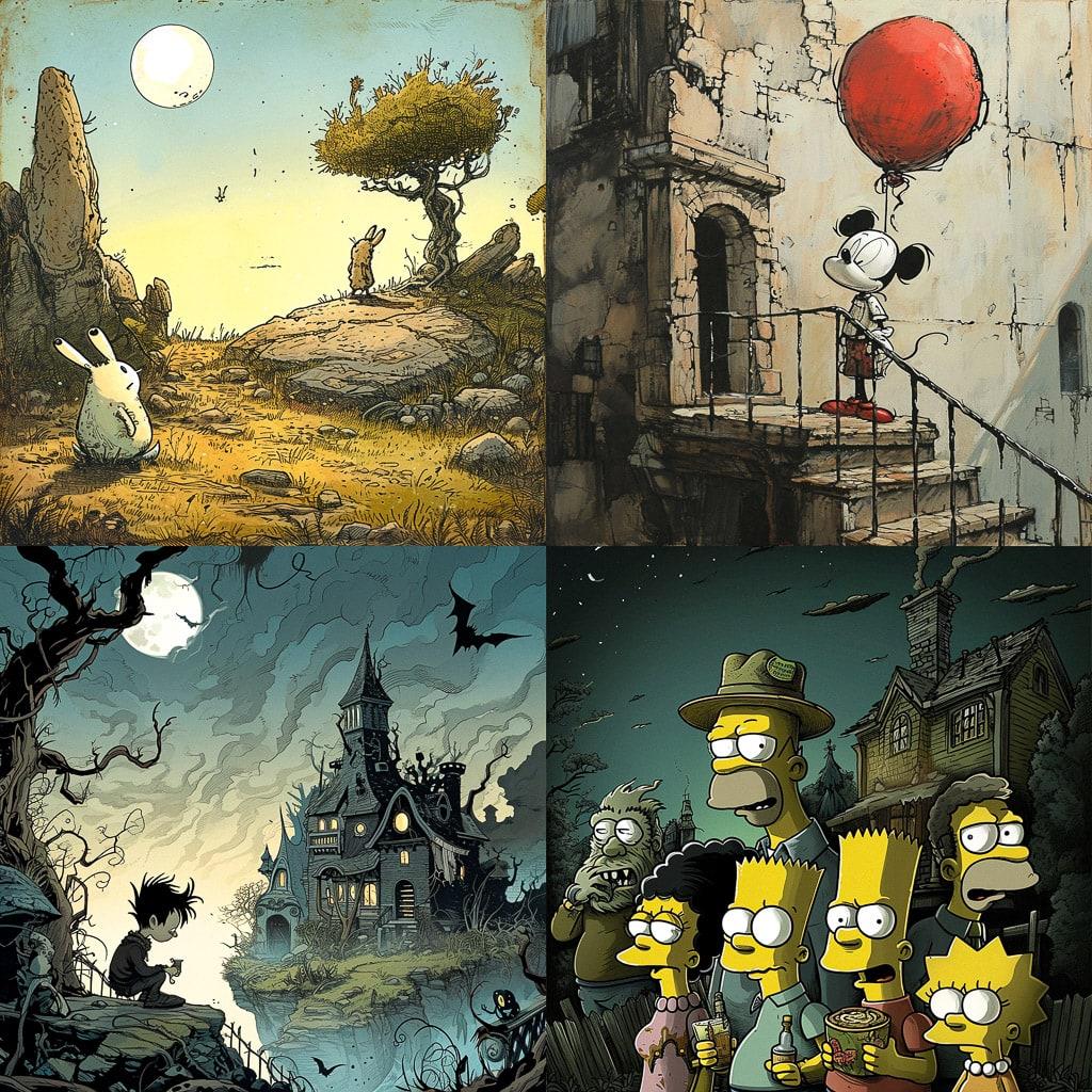 Stephan Pastis style, Midjourney V6, render 1 of 4