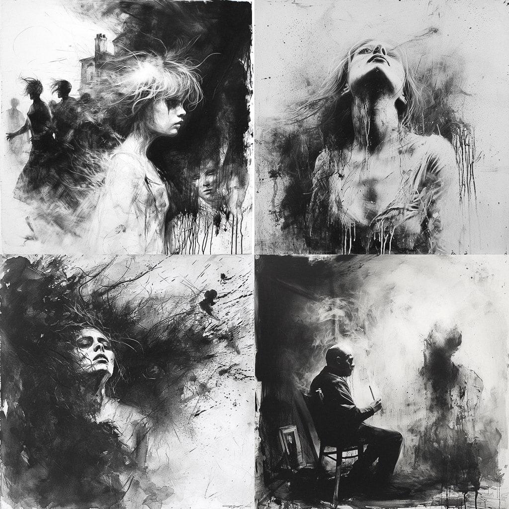 Stephen Gammell style, Midjourney V6, render 1 of 4
