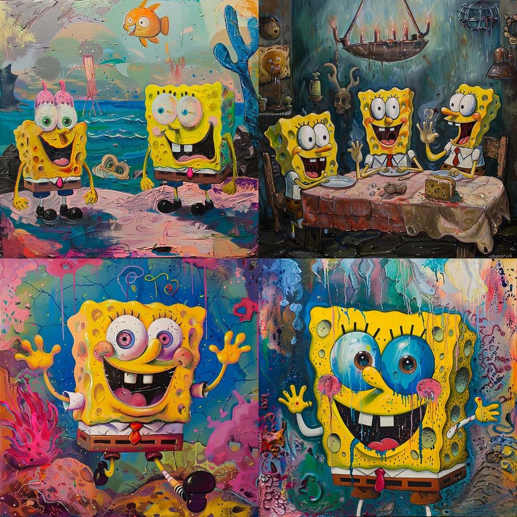 Stephen Hillenburg style, Midjourney V6, render 1 of 4