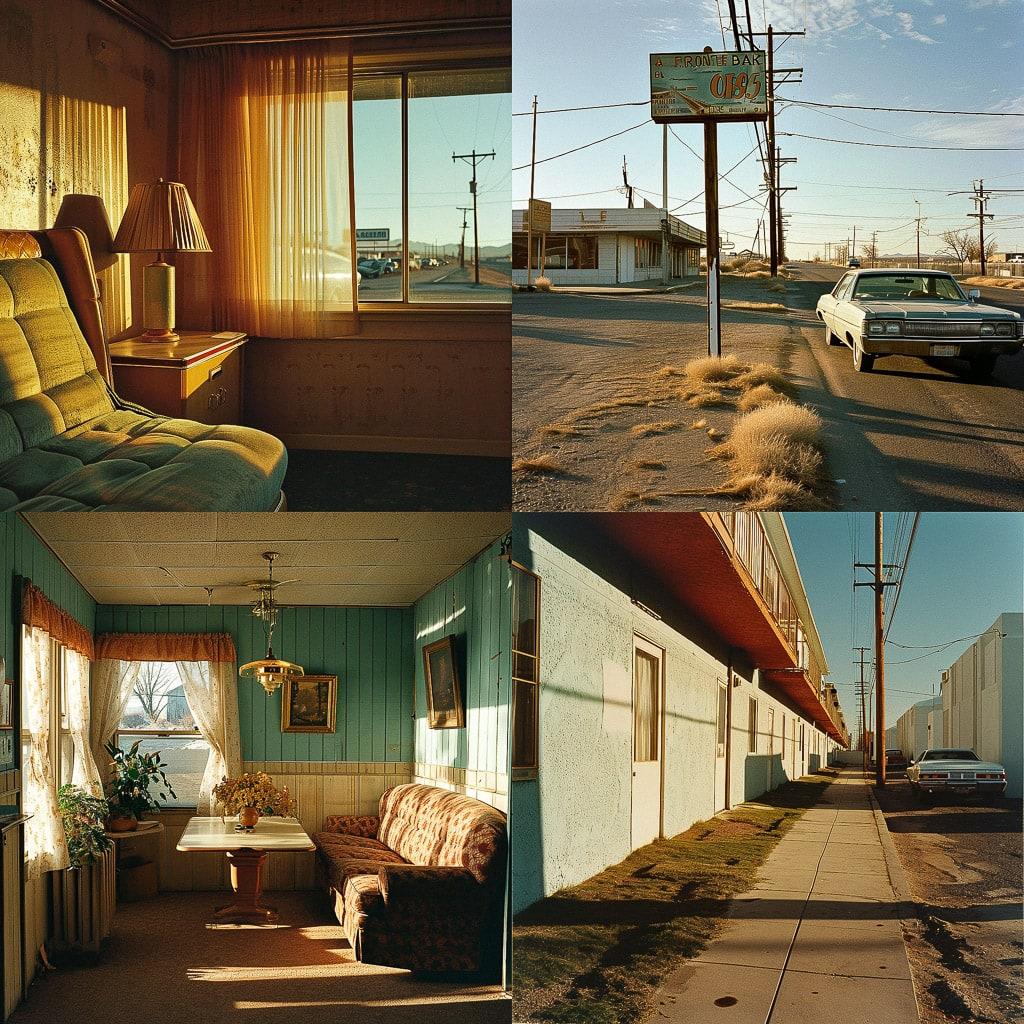 Stephen Shore style, Midjourney V6, render 1 of 4