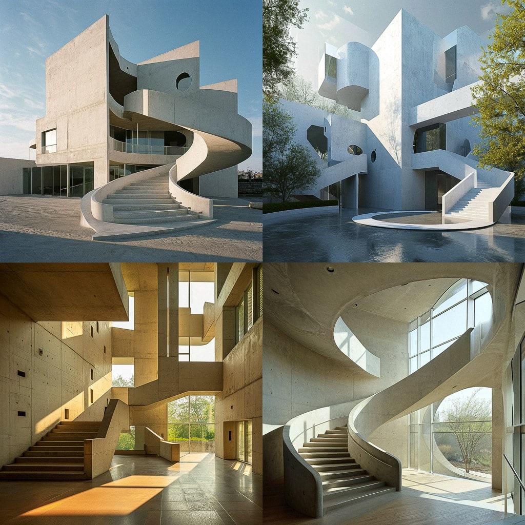 Steven Holl style, Midjourney V6, render 1 of 4