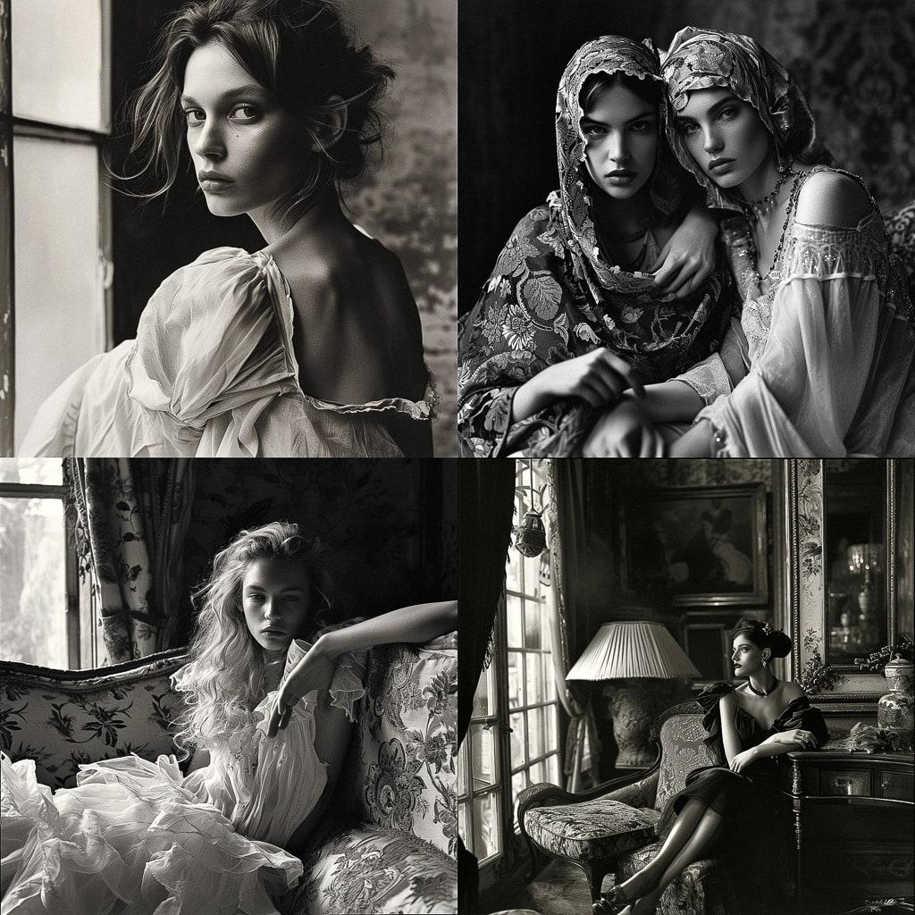 Steven Meisel style, Midjourney V6, render 1 of 4