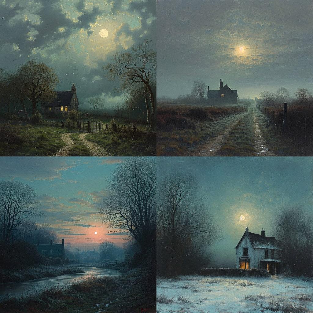 Steven Outram style, Midjourney V6, render 1 of 4