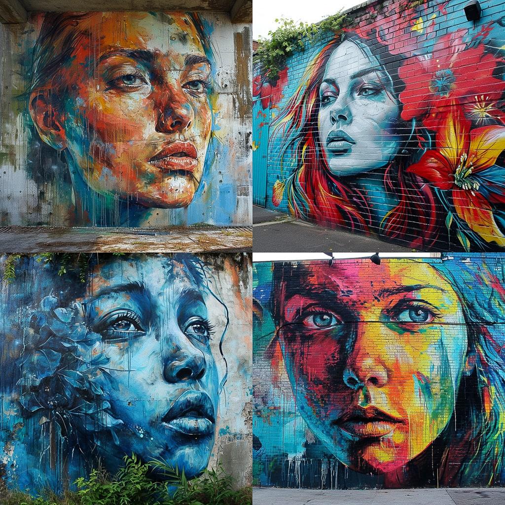 Street Art style, Midjourney V6, render 1 of 4