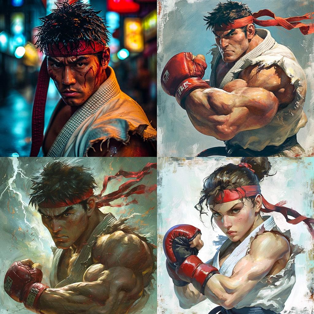 Street Fighter style, Midjourney V6, render 1 of 4
