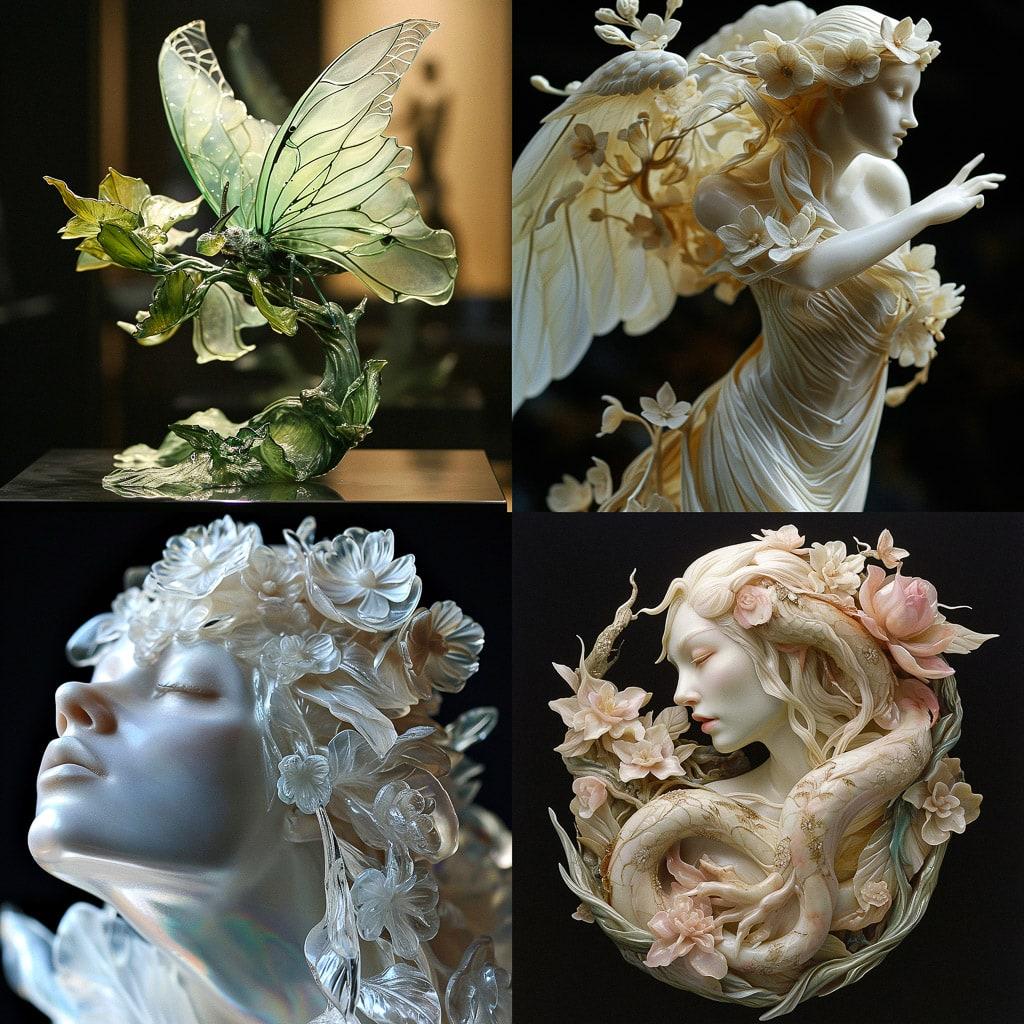 Suzanne Lalique style, Midjourney V6, render 1 of 4