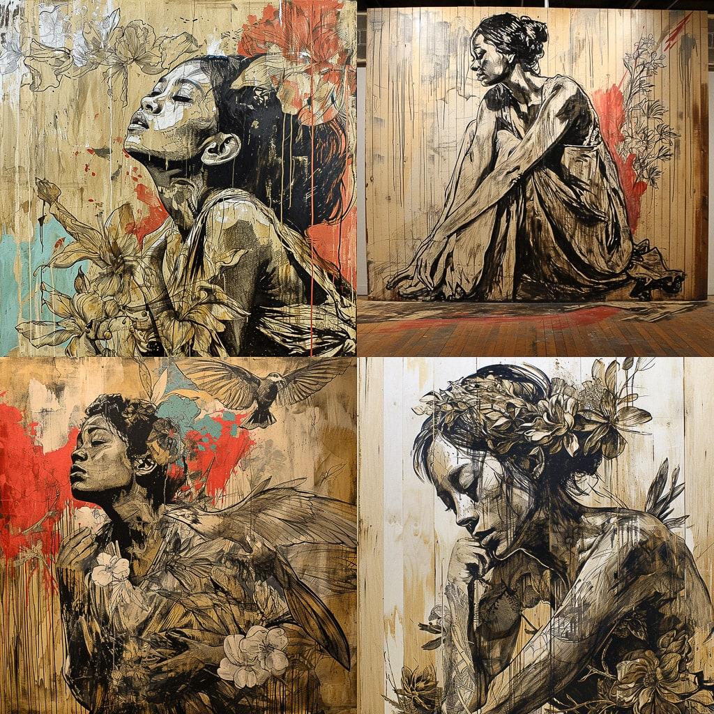 Swoon style, Midjourney V6, render 1 of 4