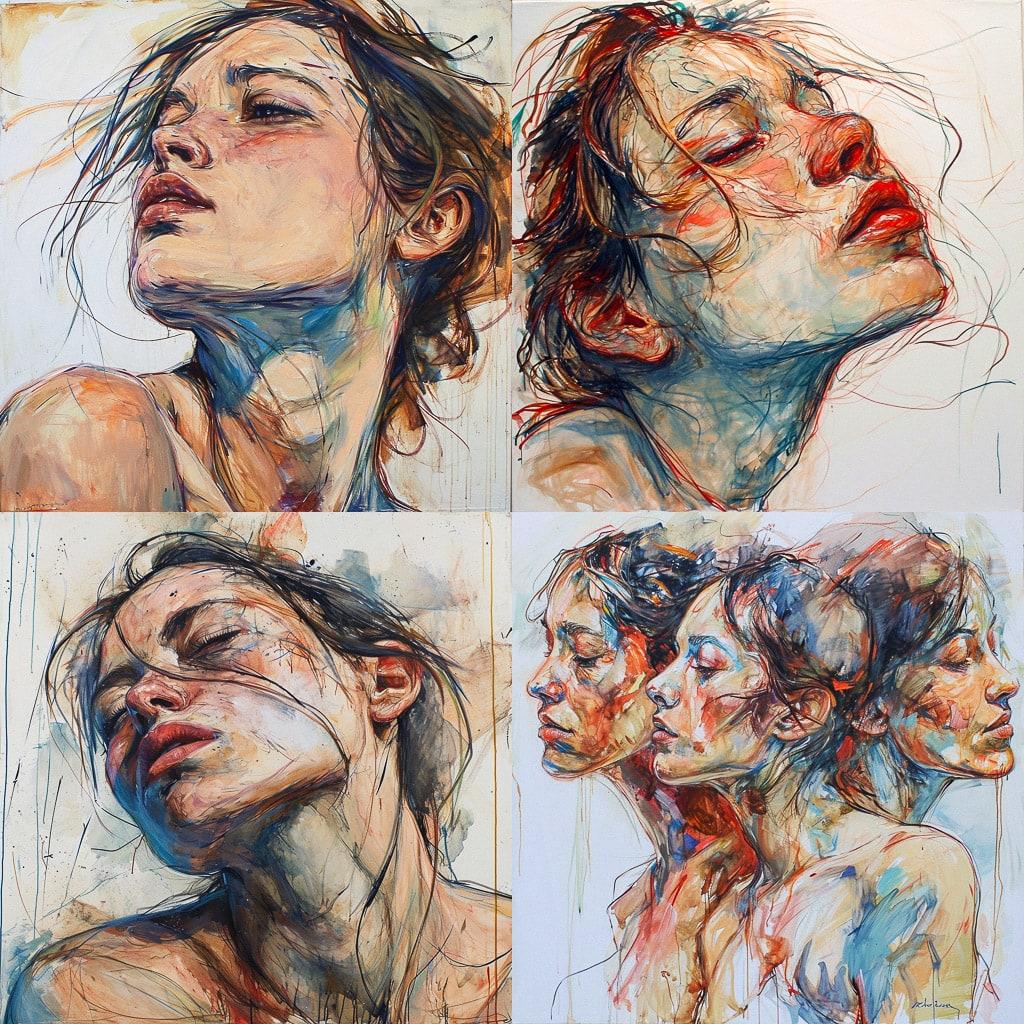 Sylvie Guillot style, Midjourney V6, render 1 of 4