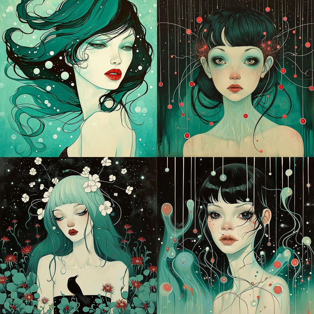 Tara McPherson style, Midjourney V6, render 1 of 4
