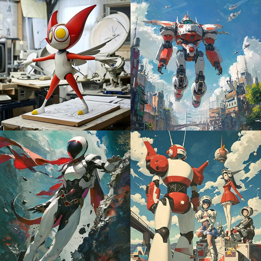 Tatsunoko Production studio style, Midjourney V6, render 1 of 4