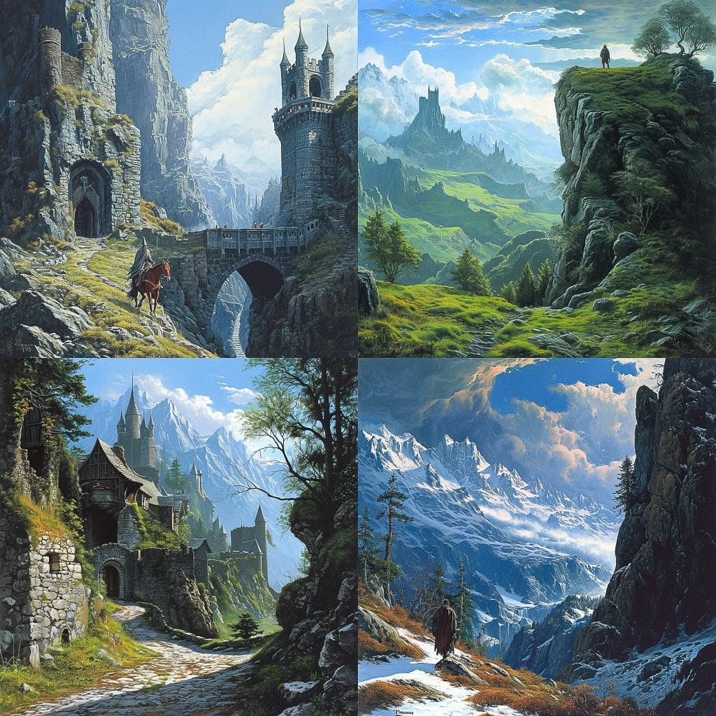 Ted Nasmith style, Midjourney V6, render 1 of 4