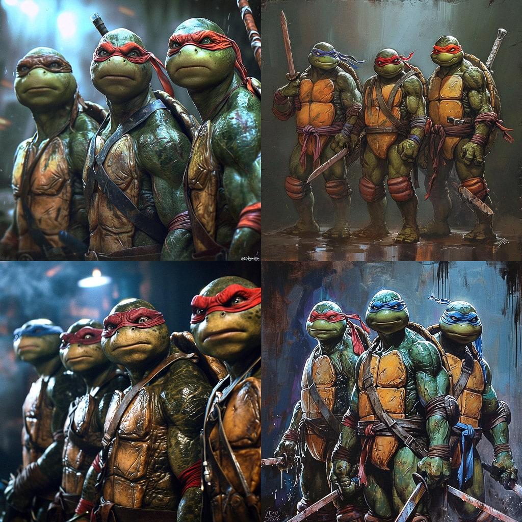 Teenage Mutant Ninja Turtles style, Midjourney V6, render 1 of 4