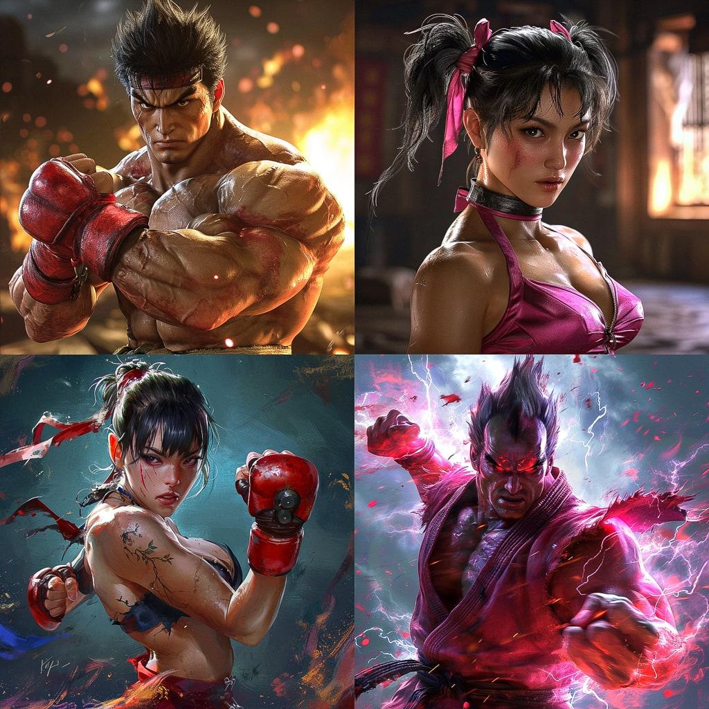 Tekken style, Midjourney V6, render 1 of 4