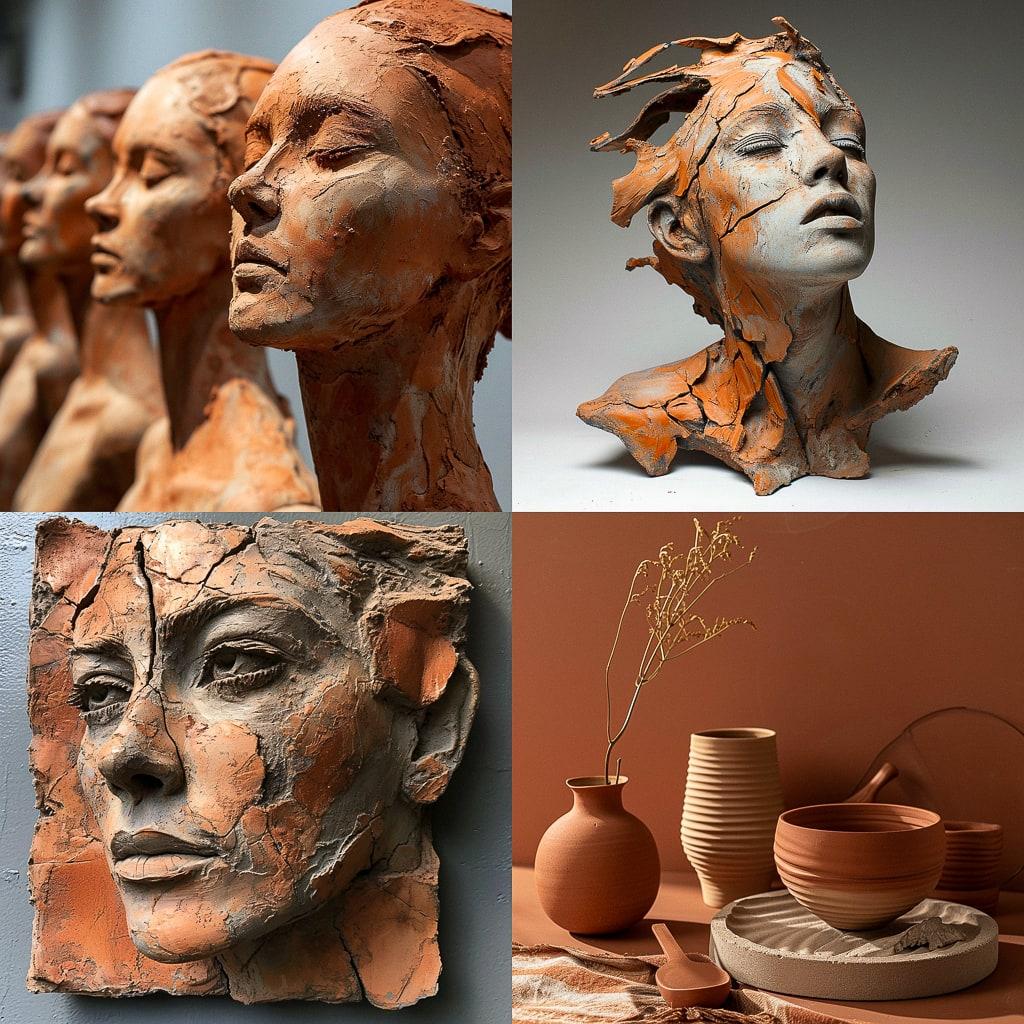 Terracotta style, Midjourney V6, render 1 of 4