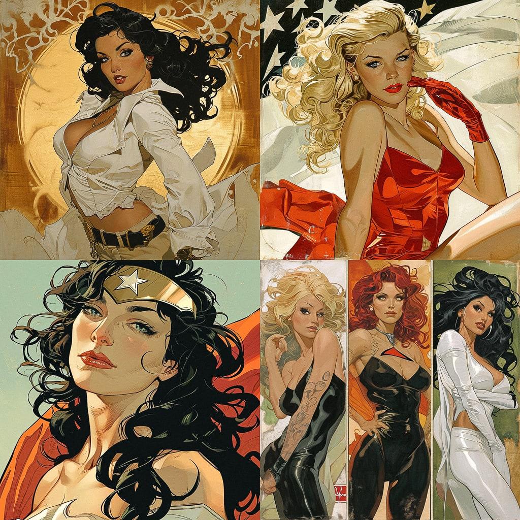 Terry Dodson style, Midjourney V6, render 1 of 4