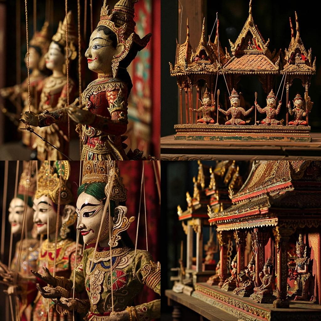 Thai puppet theater style, Midjourney V6, render 1 of 4