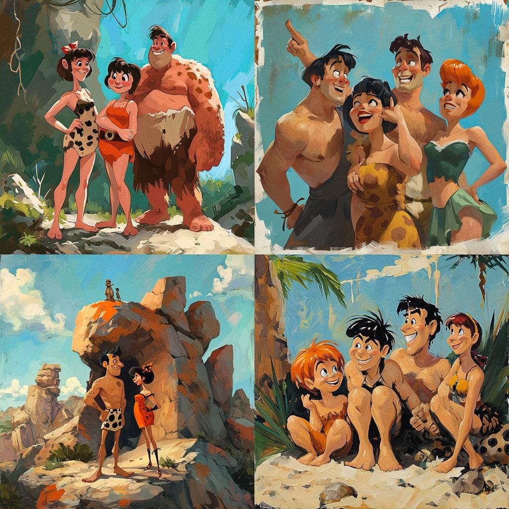 The Flintstones style, Midjourney V6, render 1 of 4