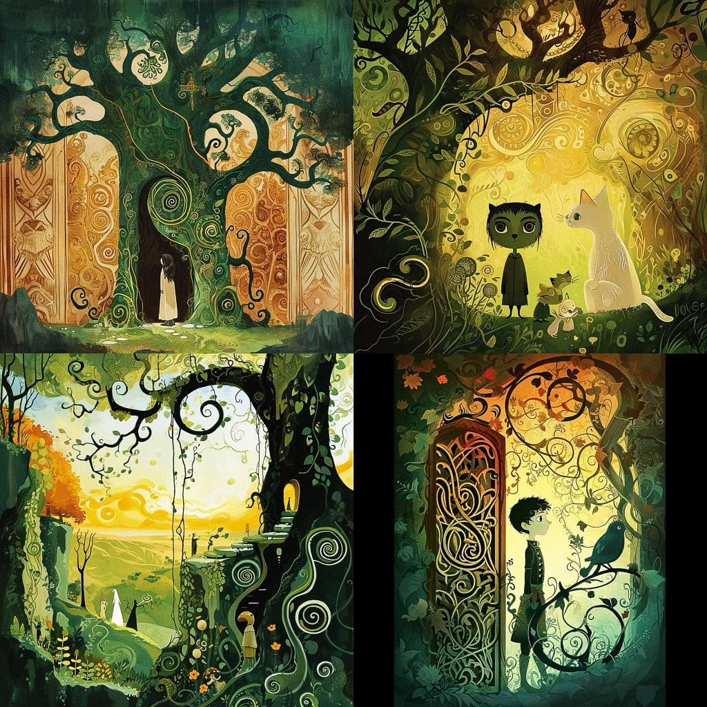 The Secret of Kells style, Midjourney V6, render 1 of 4