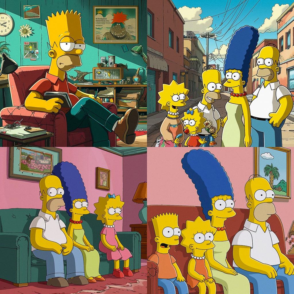 The Simpsons style, Midjourney V6, render 1 of 4