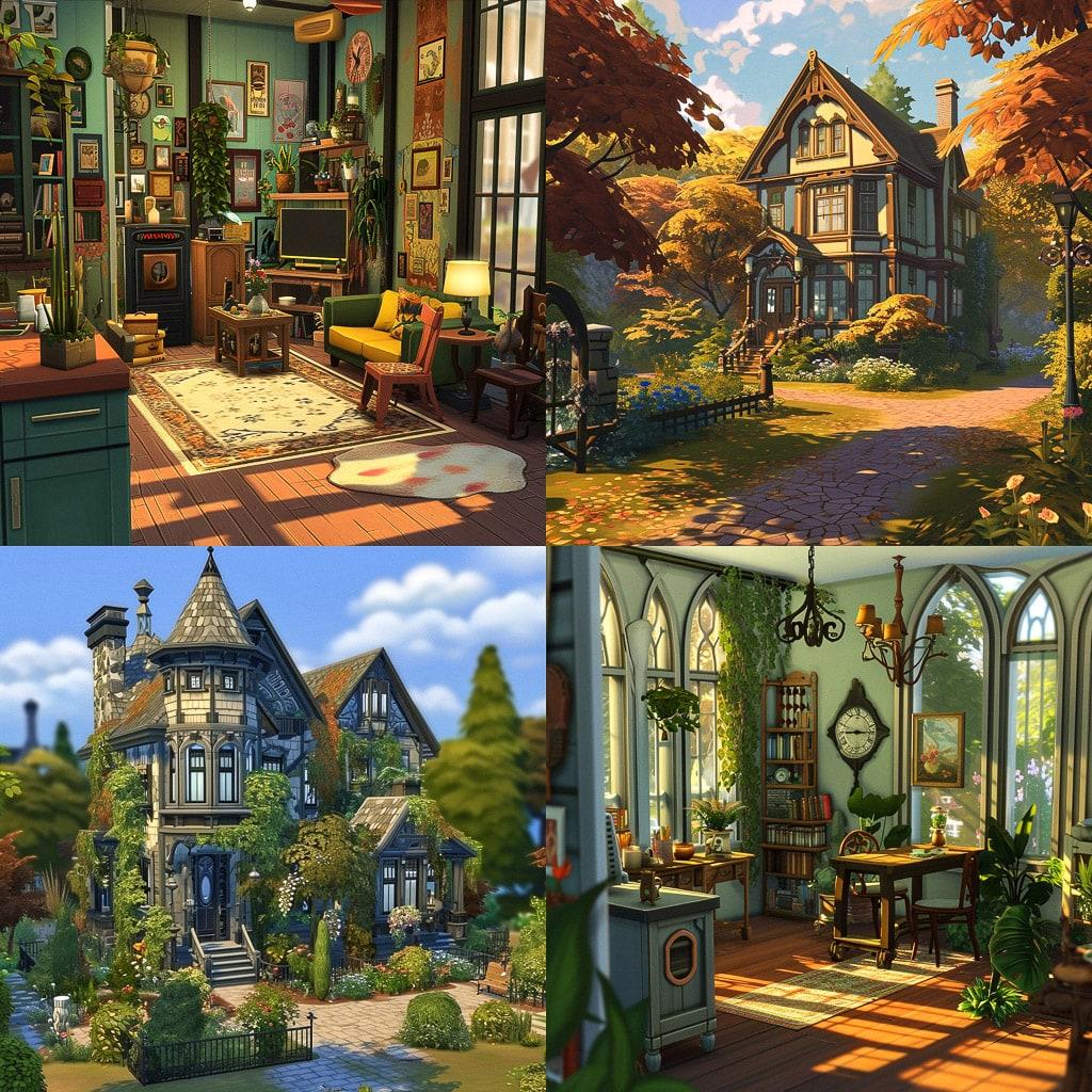 The Sims style, Midjourney V6, render 1 of 4